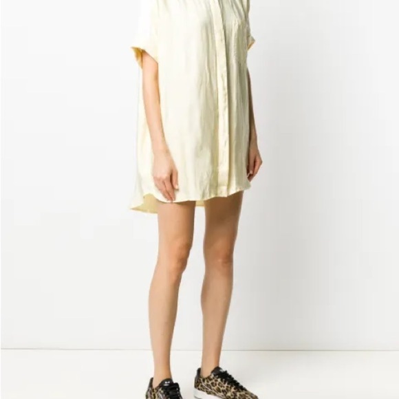 Adidas originals Satin Yellow Button-Up Shirt Dress - Picture 5 of 9